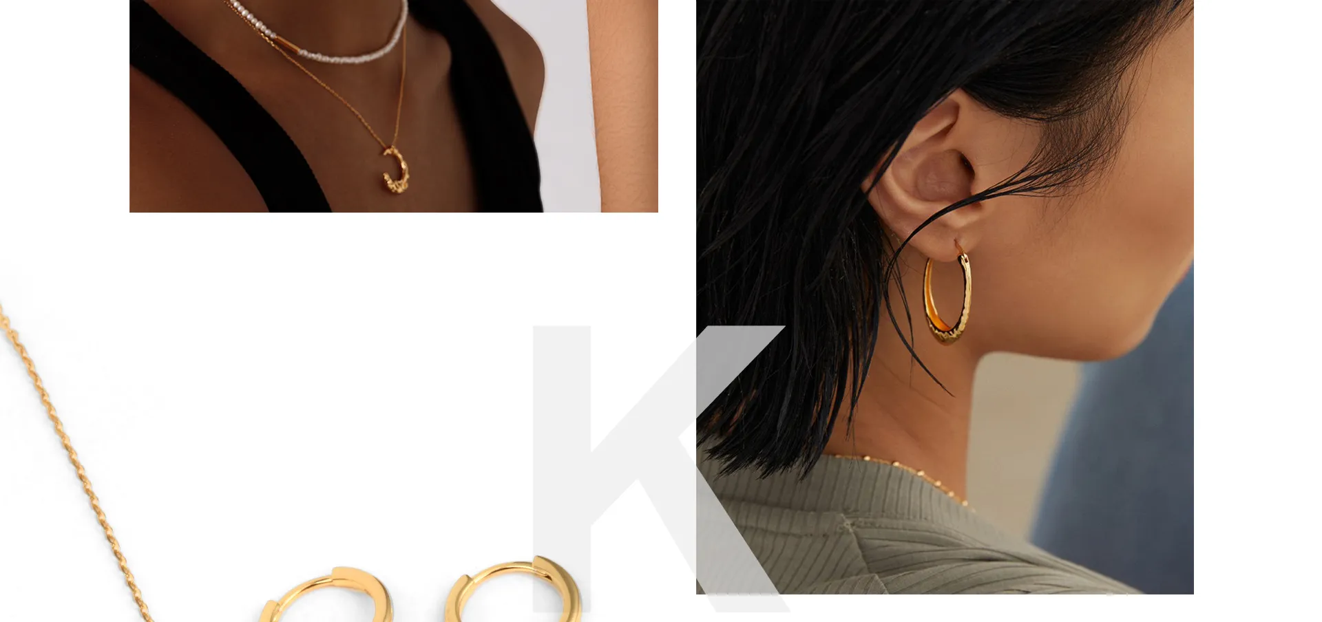 Women with Gold Hoop Earrings