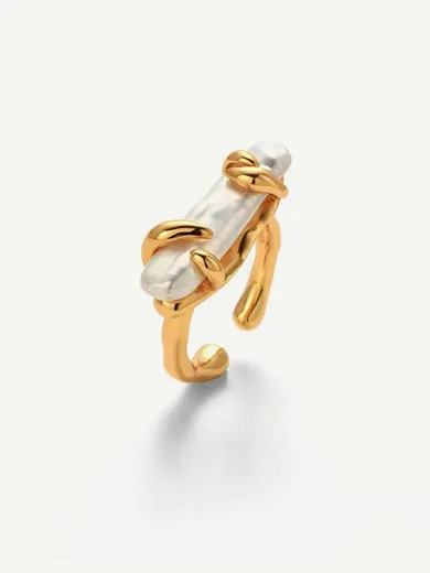 Toothpick Pearl Ring